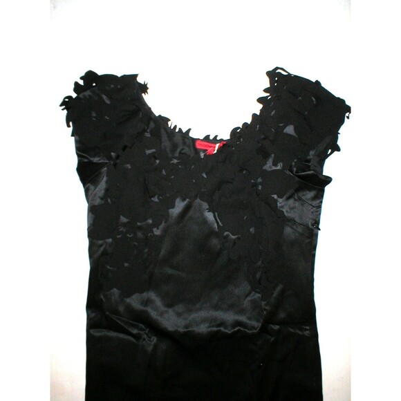 New Womens NWT $595 Designer Vivienne Tam Black Dress Silk 2 LBD Short Sexy Appl - Picture 1 of 5